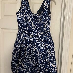 Forever 21 Navy and White Printed Sleeveless Mini Dress